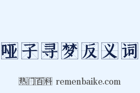 哑子寻梦反义词是什么意思的图片